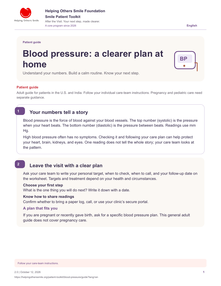 Blood pressure: a clearer plan at home